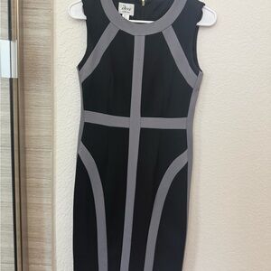 Women’s  Black and Gray Geometric Mini Dress